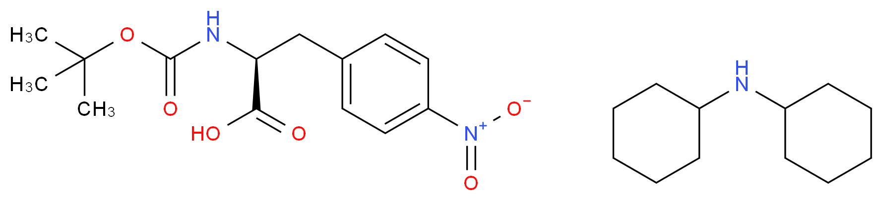 Boc-p-Nitro-L-Phe-OH (dicyclohexylammonium) salt_分子结构_CAS_102185-42-2)