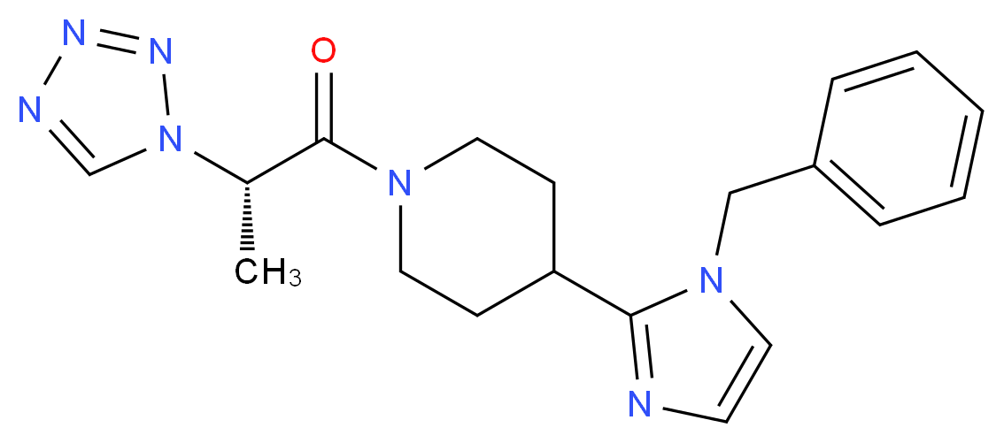 4-(1-benzyl-1H-imidazol-2-yl)-1-[(2S)-2-(1H-tetrazol-1-yl)propanoyl]piperidine_分子结构_CAS_)