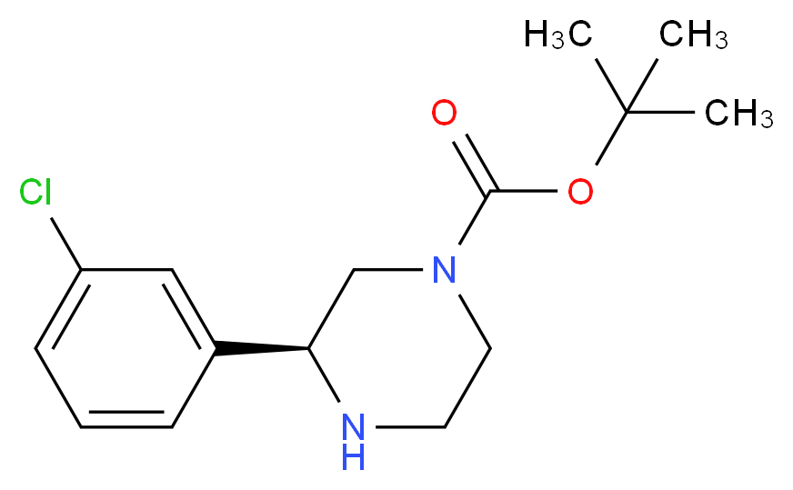 (S)-3-(3-CHLORO-PHENYL)-PIPERAZINE-1-CARBOXYLIC ACID TERT-BUTYL ESTER_分子结构_CAS_)