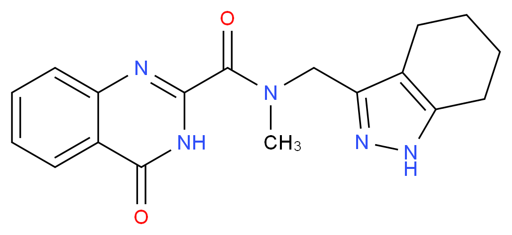 N-methyl-4-oxo-N-(4,5,6,7-tetrahydro-1H-indazol-3-ylmethyl)-3,4-dihydroquinazoline-2-carboxamide_分子结构_CAS_)
