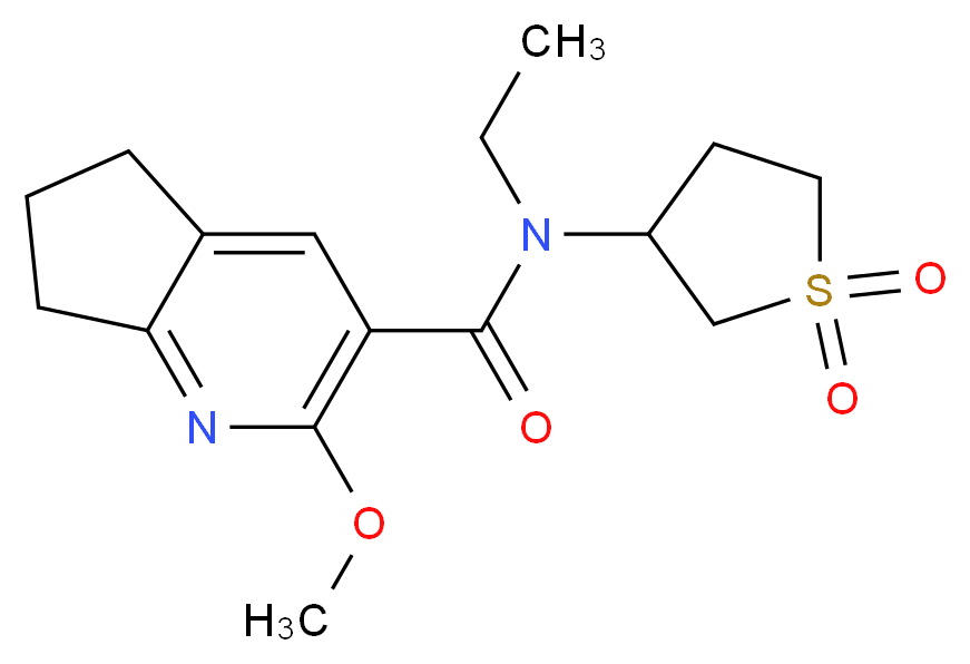N-(1,1-dioxidotetrahydro-3-thienyl)-N-ethyl-2-methoxy-6,7-dihydro-5H-cyclopenta[b]pyridine-3-carboxamide_分子结构_CAS_)