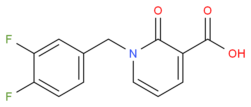 1-(3,4-Difluorobenzyl)-2-oxo-1,2-dihydropyridine-3-carboxylic acid_分子结构_CAS_1001413-01-9)