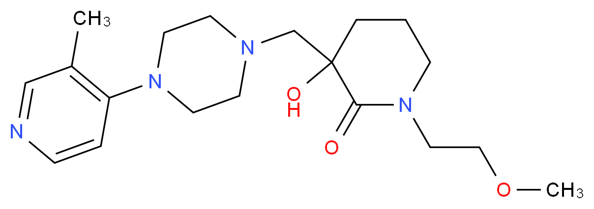 3-hydroxy-1-(2-methoxyethyl)-3-{[4-(3-methylpyridin-4-yl)piperazin-1-yl]methyl}piperidin-2-one_分子结构_CAS_)