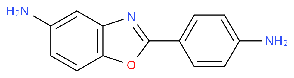 2-(4-aminophenyl)-1,3-benzoxazol-5-amine_分子结构_CAS_13676-47-6