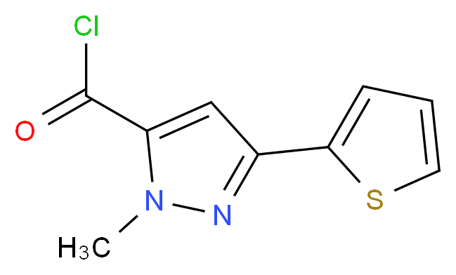 1-methyl-3-(thiophen-2-yl)-1H-pyrazole-5-carbonyl chloride_分子结构_CAS_876316-45-9