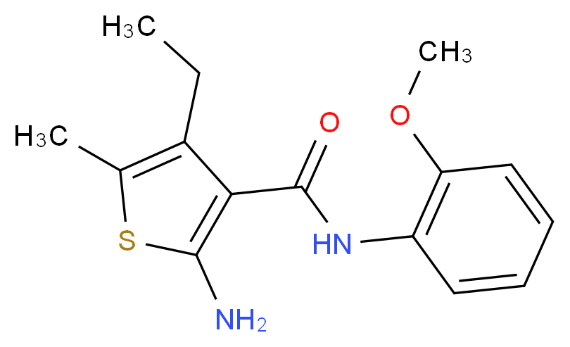 2-Amino-4-ethyl-N-(2-methoxyphenyl)-5-methylthiophene-3-carboxamide_分子结构_CAS_)