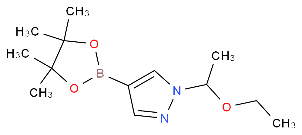 1-(1-Ethoxyethyl)-4-(4,4,5,5-tetramethyl-1,3,2-dioxaborolan-2-yl)-1H-pyrazole_分子结构_CAS_1029716-44-6)