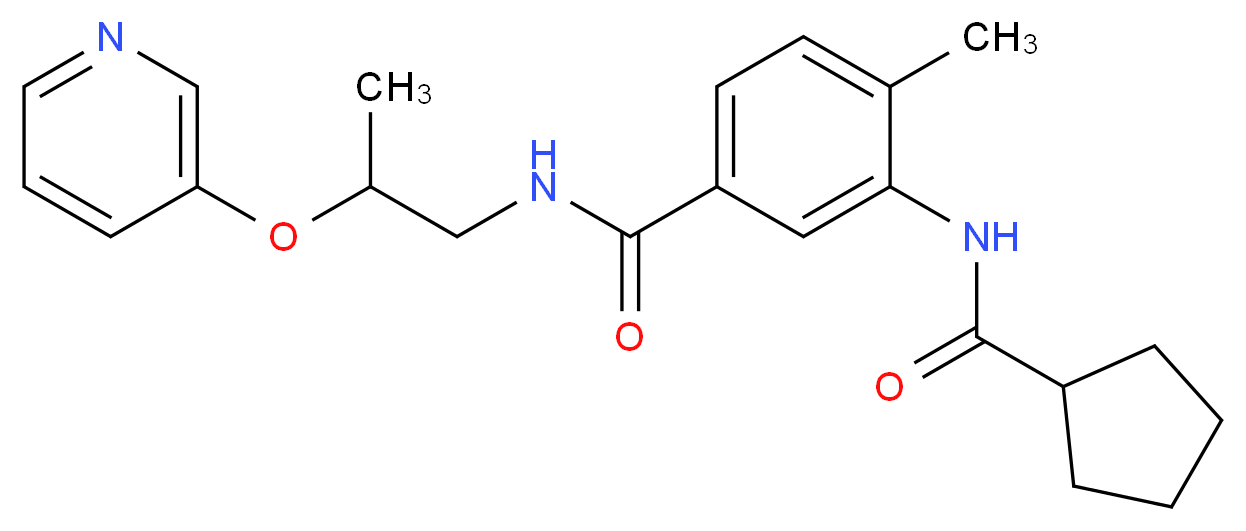 3-[(cyclopentylcarbonyl)amino]-4-methyl-N-[2-(pyridin-3-yloxy)propyl]benzamide_分子结构_CAS_)