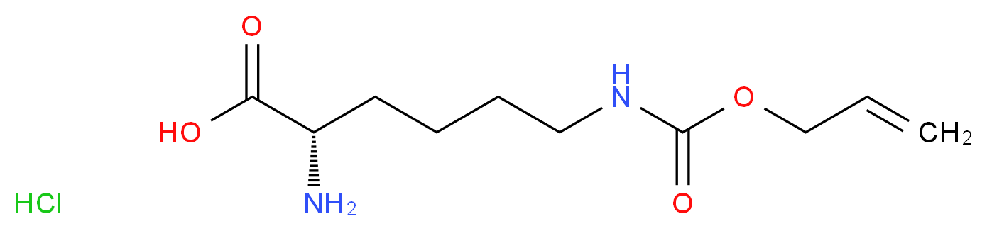 (S)-6-(((Allyloxy)carbonyl)aMino)-2-aMinohexanoic acid hydrochloride_分子结构_CAS_147529-99-5)