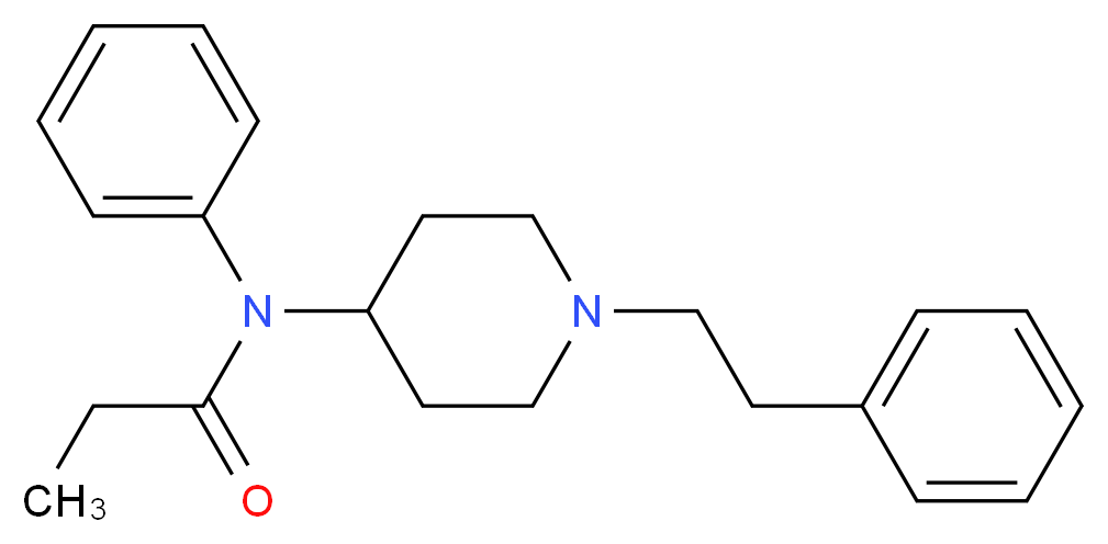 N-phenyl-N-[1-(2-phenylethyl)piperidin-4-yl]propanamide_分子结构_CAS_437-38-7