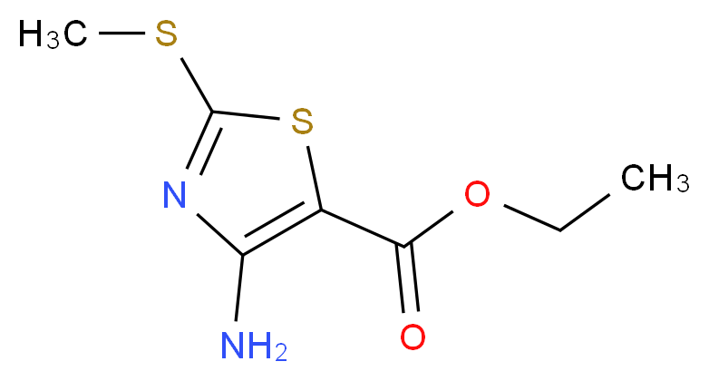 ethyl 4-amino-2-(methylthio)-1,3-thiazole-5-carboxylate_分子结构_CAS_39736-29-3)