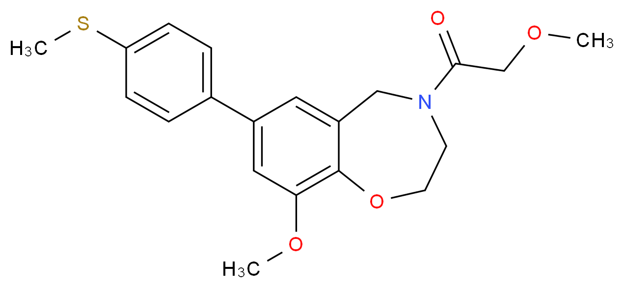 9-methoxy-4-(methoxyacetyl)-7-[4-(methylthio)phenyl]-2,3,4,5-tetrahydro-1,4-benzoxazepine_分子结构_CAS_)