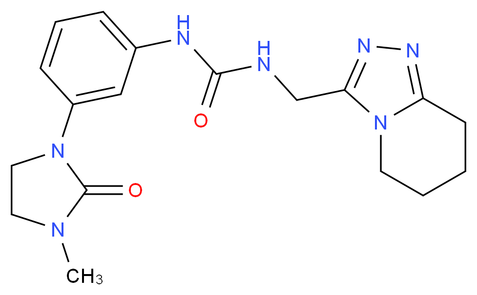 N-[3-(3-methyl-2-oxoimidazolidin-1-yl)phenyl]-N'-(5,6,7,8-tetrahydro[1,2,4]triazolo[4,3-a]pyridin-3-ylmethyl)urea_分子结构_CAS_)