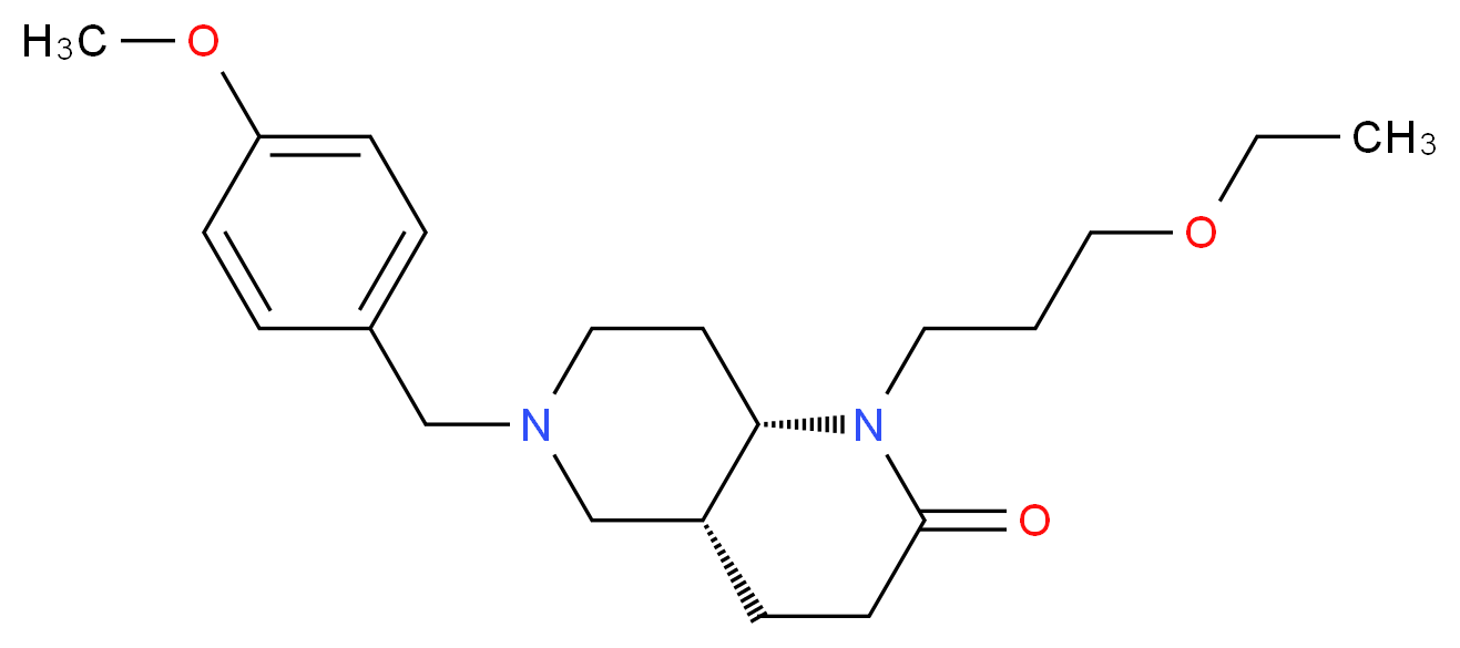 (4aR*,8aS*)-1-(3-ethoxypropyl)-6-(4-methoxybenzyl)octahydro-1,6-naphthyridin-2(1H)-one_分子结构_CAS_)