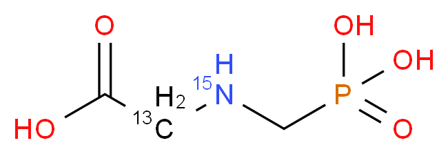 草甘膦-2-13C,15N_分子结构_CAS_285978-24-7)