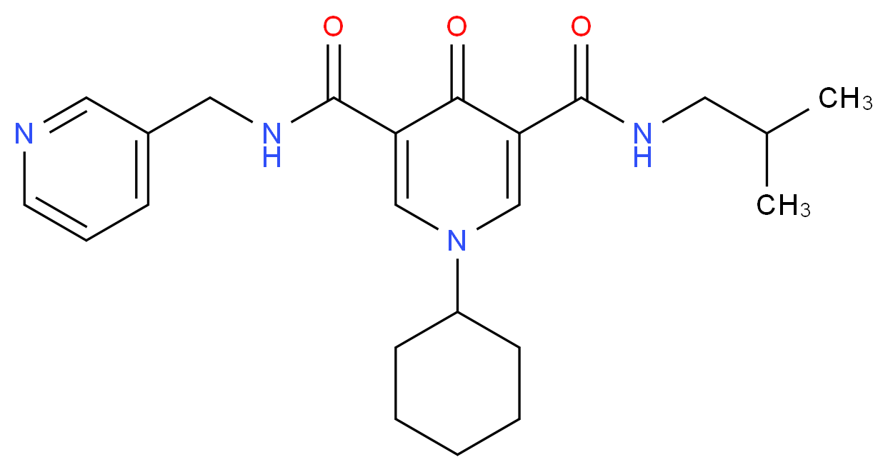 1-cyclohexyl-N-isobutyl-4-oxo-N'-(3-pyridinylmethyl)-1,4-dihydro-3,5-pyridinedicarboxamide_分子结构_CAS_)