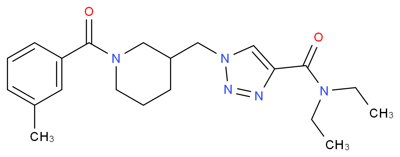N,N-diethyl-1-{[1-(3-methylbenzoyl)-3-piperidinyl]methyl}-1H-1,2,3-triazole-4-carboxamide_分子结构_CAS_)