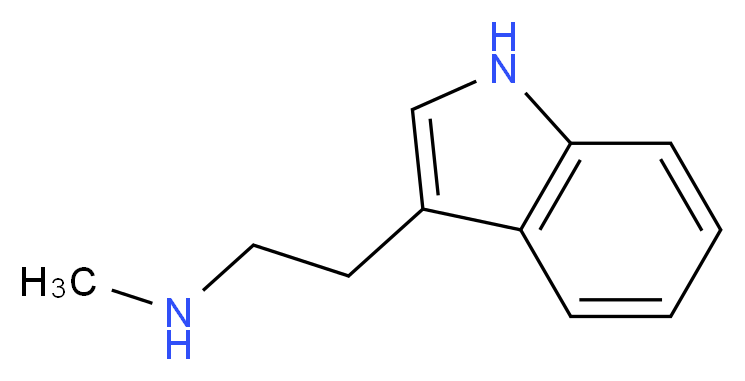 [2-(1H-indol-3-yl)ethyl](methyl)amine_分子结构_CAS_942-27-8