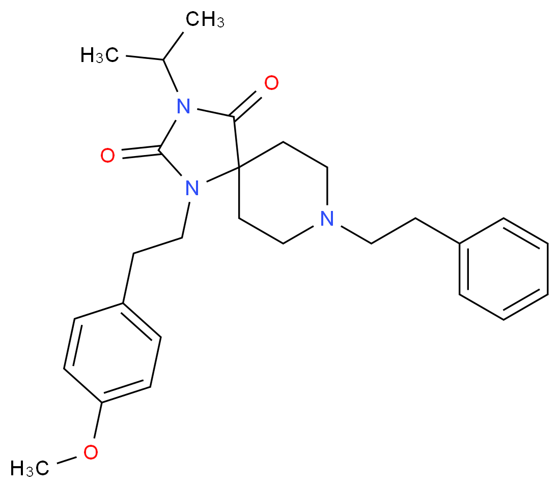 3-isopropyl-1-[2-(4-methoxyphenyl)ethyl]-8-(2-phenylethyl)-1,3,8-triazaspiro[4.5]decane-2,4-dione_分子结构_CAS_)