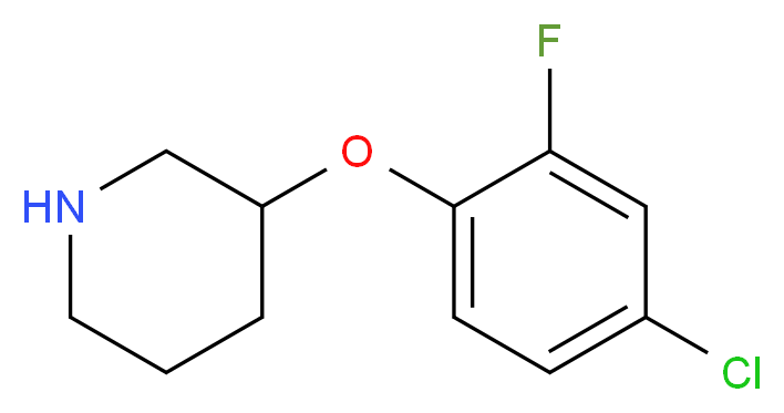 3-(4-Chloro-2-fluorophenoxy)piperidine_分子结构_CAS_946726-21-2)