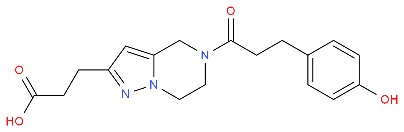 3-{5-[3-(4-hydroxyphenyl)propanoyl]-4,5,6,7-tetrahydropyrazolo[1,5-a]pyrazin-2-yl}propanoic acid_分子结构_CAS_)