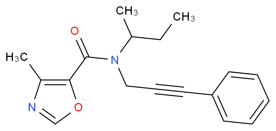 N-(sec-butyl)-4-methyl-N-(3-phenyl-2-propyn-1-yl)-1,3-oxazole-5-carboxamide_分子结构_CAS_)