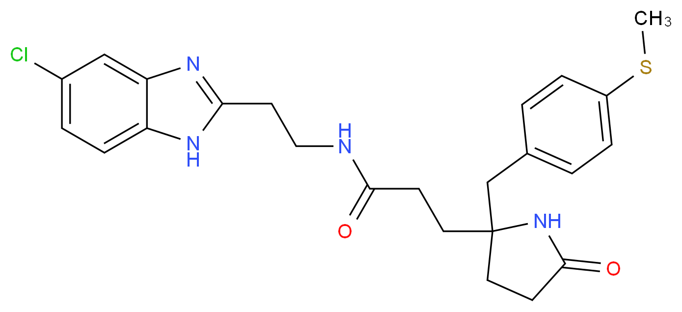 N-[2-(5-chloro-1H-benzimidazol-2-yl)ethyl]-3-{2-[4-(methylthio)benzyl]-5-oxo-2-pyrrolidinyl}propanamide_分子结构_CAS_)