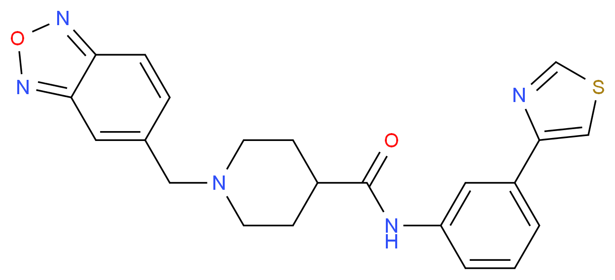 1-(2,1,3-benzoxadiazol-5-ylmethyl)-N-[3-(1,3-thiazol-4-yl)phenyl]-4-piperidinecarboxamide_分子结构_CAS_)
