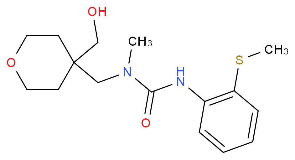 N-{[4-(hydroxymethyl)tetrahydro-2H-pyran-4-yl]methyl}-N-methyl-N'-[2-(methylthio)phenyl]urea_分子结构_CAS_)