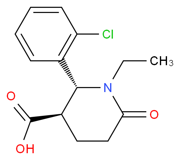 (2R,3R)-2-(2-Chloro-phenyl)-1-ethyl-6-oxo-piperidine-3-carboxylic acid_分子结构_CAS_)