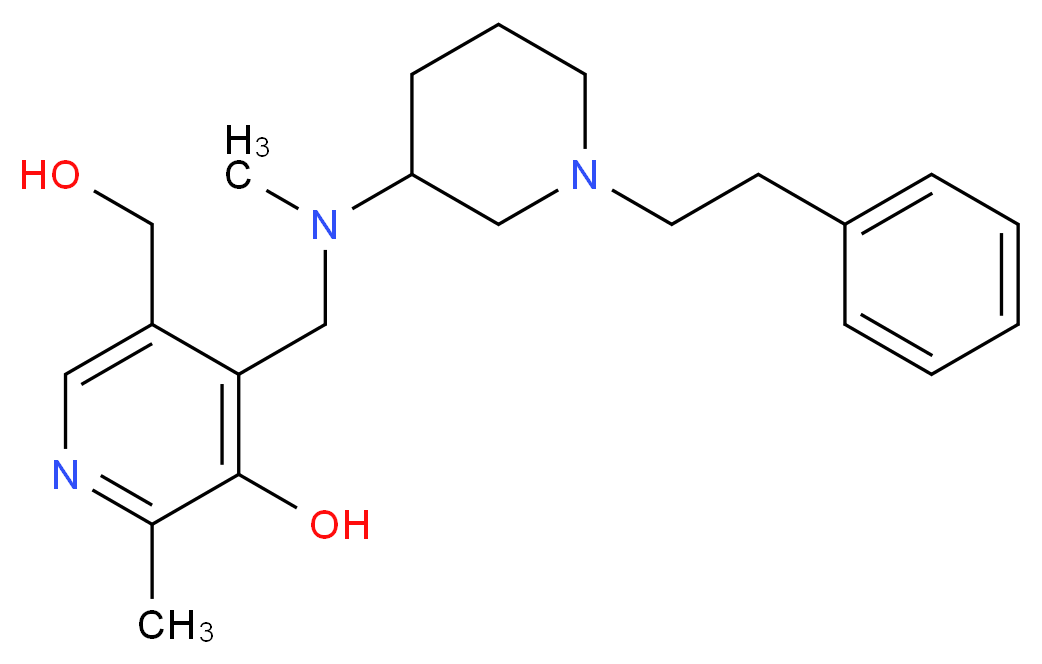 5-(hydroxymethyl)-2-methyl-4-({methyl[1-(2-phenylethyl)-3-piperidinyl]amino}methyl)-3-pyridinol_分子结构_CAS_)