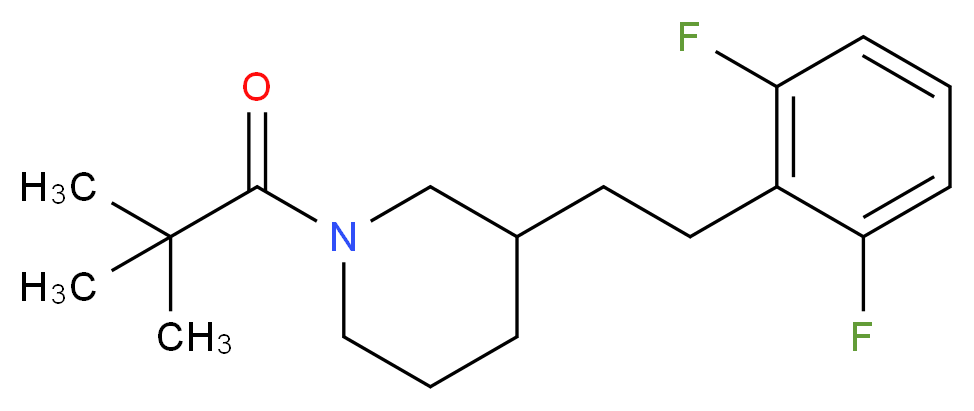 3-[2-(2,6-difluorophenyl)ethyl]-1-(2,2-dimethylpropanoyl)piperidine_分子结构_CAS_)