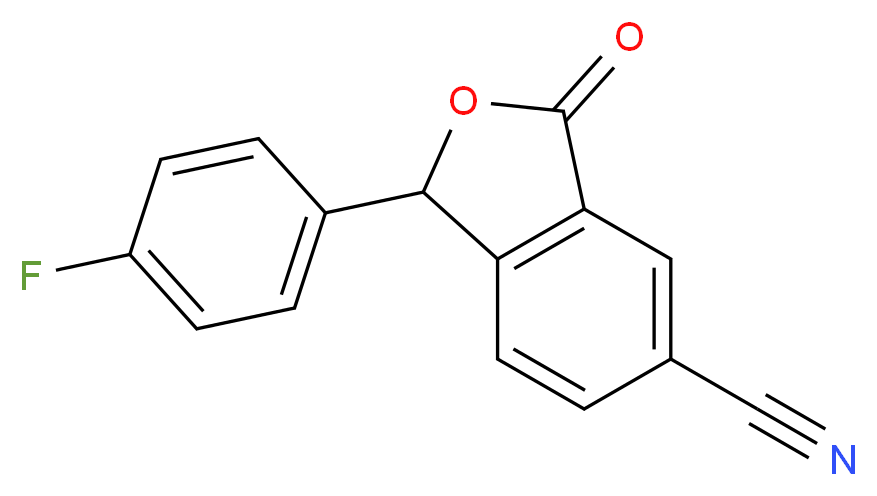 1-(4-fluorophenyl)-3-oxo-1,3-dihydro-2-benzofuran-5-carbonitrile_分子结构_CAS_372941-48-5