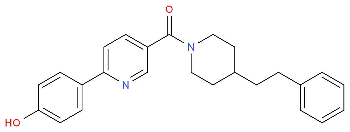 4-(5-{[4-(2-phenylethyl)piperidin-1-yl]carbonyl}pyridin-2-yl)phenol_分子结构_CAS_)