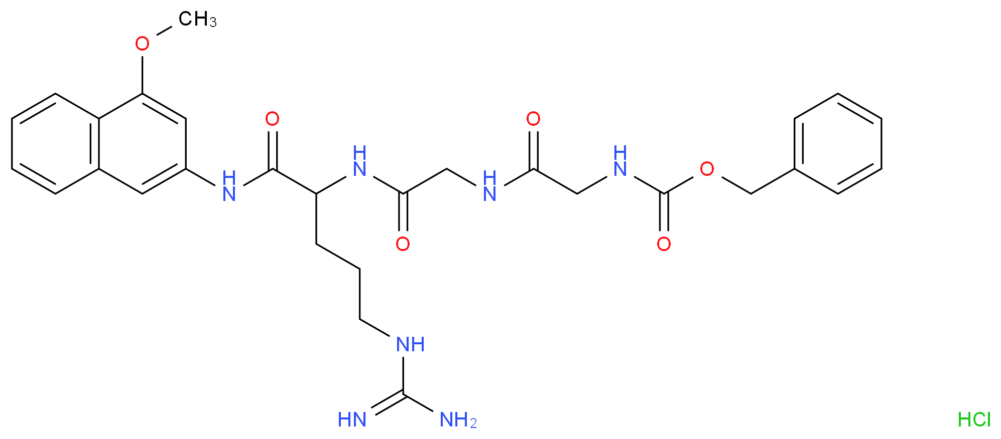 Z-Gly-Gly-Arg 4-methoxy-β-naphthylamide hydrochloride_分子结构_CAS_63424-41-9)