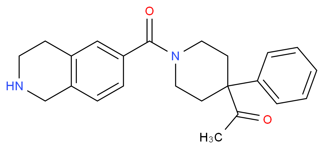 1-[4-phenyl-1-(1,2,3,4-tetrahydro-6-isoquinolinylcarbonyl)-4-piperidinyl]ethanone_分子结构_CAS_)