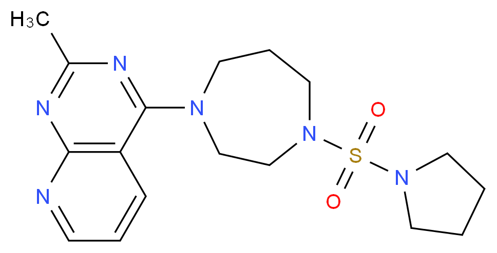 2-methyl-4-[4-(pyrrolidin-1-ylsulfonyl)-1,4-diazepan-1-yl]pyrido[2,3-d]pyrimidine_分子结构_CAS_)
