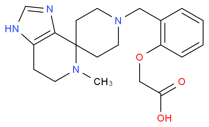 {2-[(5-methyl-1,5,6,7-tetrahydro-1'H-spiro[imidazo[4,5-c]pyridine-4,4'-piperidin]-1'-yl)methyl]phenoxy}acetic acid_分子结构_CAS_)