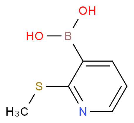 [2-(methylsulfanyl)pyridin-3-yl]boronic acid_分子结构_CAS_1072944-21-8