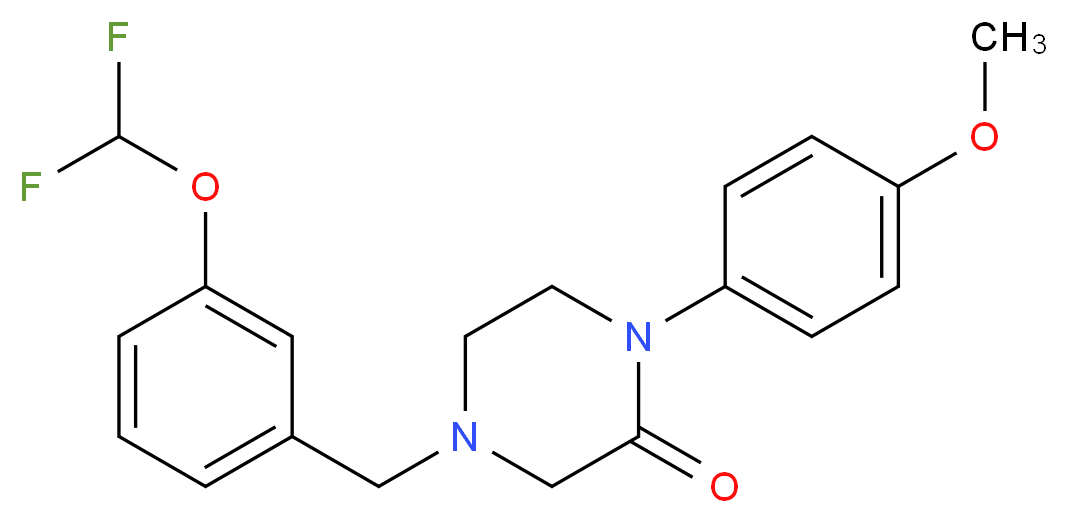4-[3-(difluoromethoxy)benzyl]-1-(4-methoxyphenyl)-2-piperazinone_分子结构_CAS_)