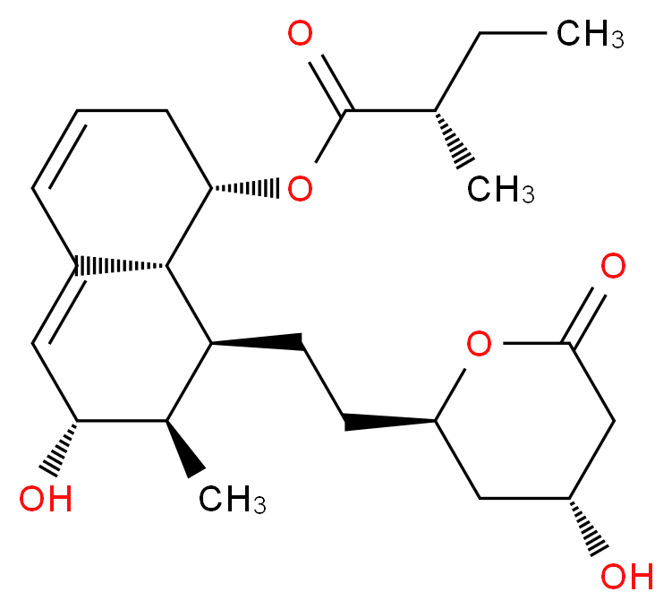 (1S,6S,7R,8S,8aR)-6-hydroxy-8-{2-[(2R,4R)-4-hydroxy-6-oxooxan-2-yl]ethyl}-7-methyl-1,2,6,7,8,8a-hexahydronaphthalen-1-yl (2S)-2-methylbutanoate_分子结构_CAS_85798-96-5