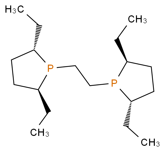 (2S,5S)-1-{2-[(2S,5S)-2,5-diethylphospholan-1-yl]ethyl}-2,5-diethylphospholane_分子结构_CAS_136779-27-6