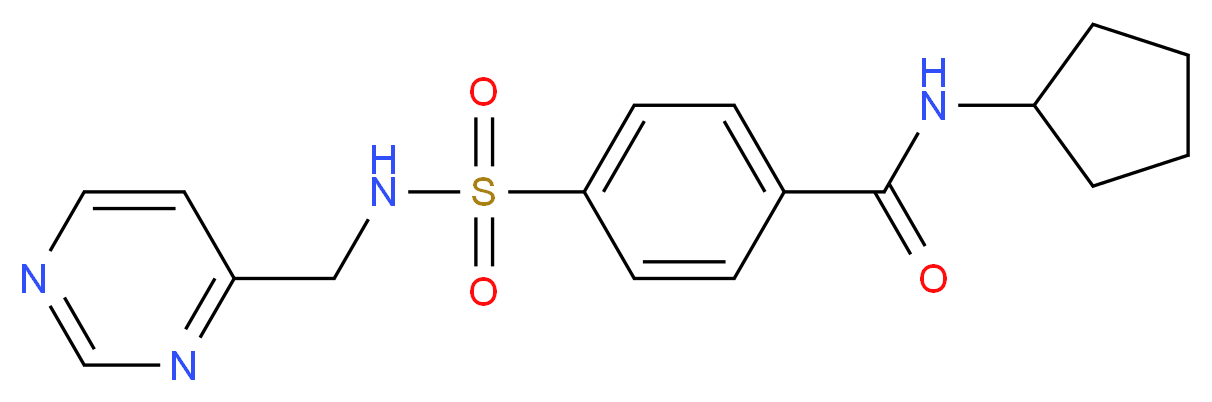 N-cyclopentyl-4-{[(4-pyrimidinylmethyl)amino]sulfonyl}benzamide_分子结构_CAS_)