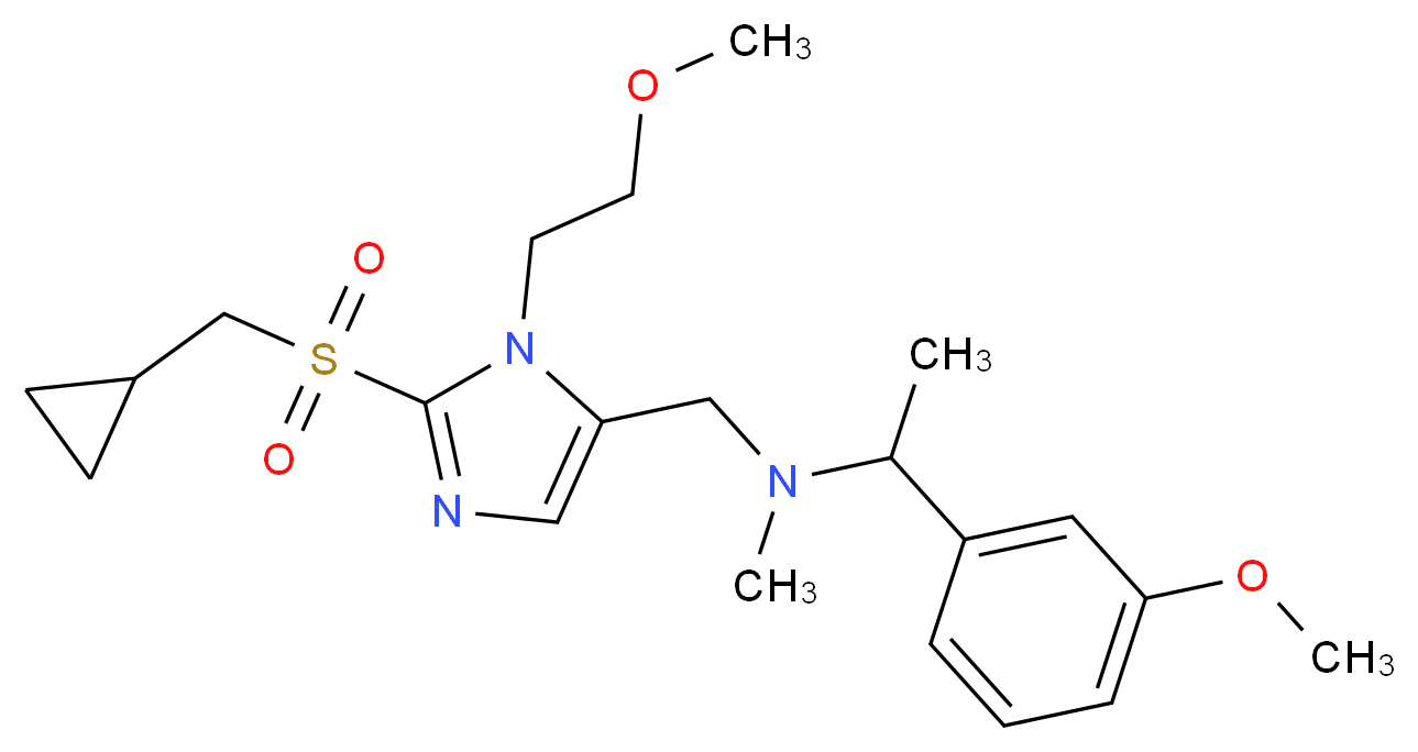 N-{[2-[(cyclopropylmethyl)sulfonyl]-1-(2-methoxyethyl)-1H-imidazol-5-yl]methyl}-1-(3-methoxyphenyl)-N-methylethanamine_分子结构_CAS_)