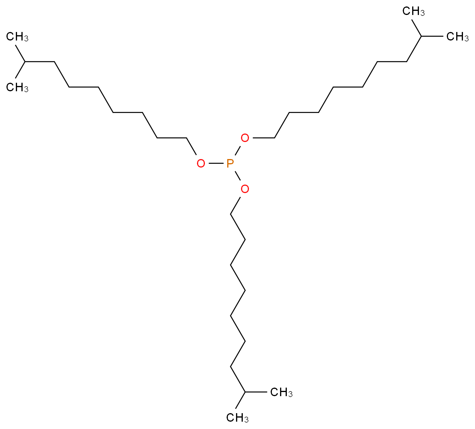 tris(8-methylnonyl) phosphite_分子结构_CAS_90-13-1