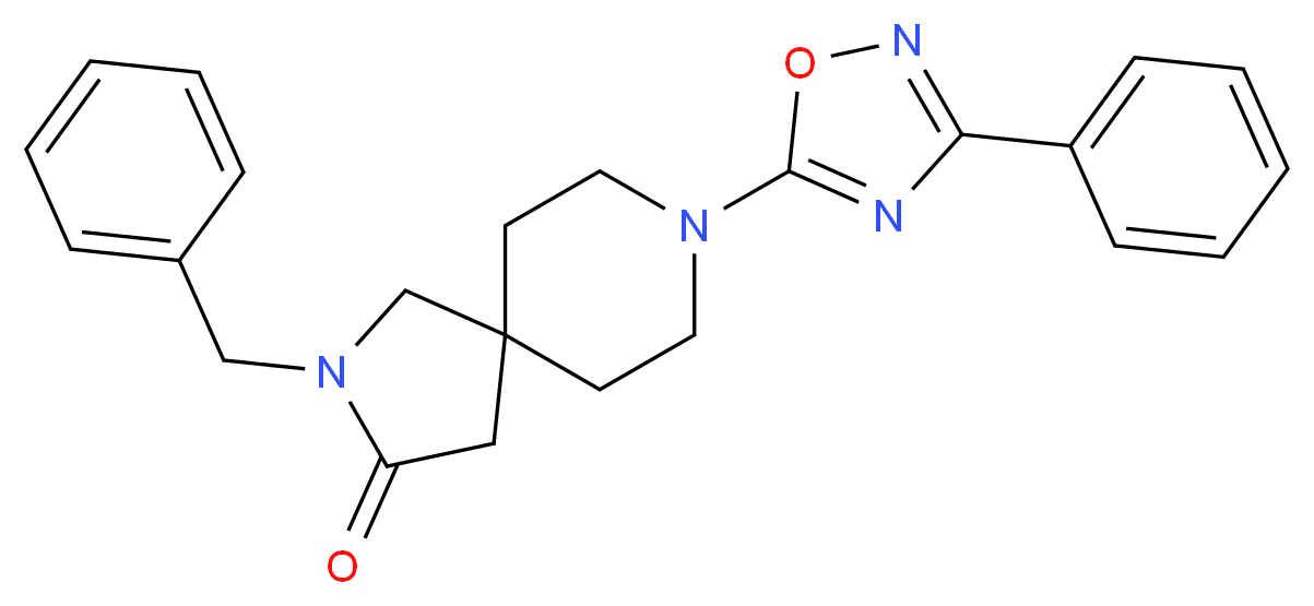 2-benzyl-8-(3-phenyl-1,2,4-oxadiazol-5-yl)-2,8-diazaspiro[4.5]decan-3-one_分子结构_CAS_)