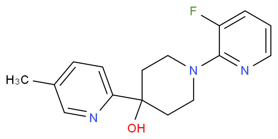 1-(3-fluoropyridin-2-yl)-4-(5-methylpyridin-2-yl)piperidin-4-ol_分子结构_CAS_)
