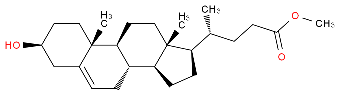 (R)-methyl 4-((3S,8S,9S,10R,13R,14S,17R)-3-hydroxy-10,13-dimethyl-2,3,4,7,8,9,10,11,12,13,14,15,16,17-tetradecahydro-1H-cyclopenta[a]phenanthren-17-yl)pentanoate_分子结构_CAS_)