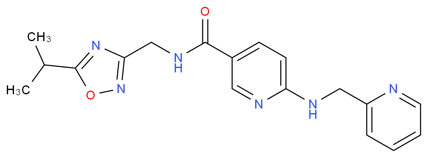 N-[(5-isopropyl-1,2,4-oxadiazol-3-yl)methyl]-6-[(pyridin-2-ylmethyl)amino]nicotinamide_分子结构_CAS_)