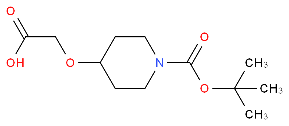 4-Carboxymethoxy-piperidine-1-carboxylic acid tert-butyl ester_分子结构_CAS_)